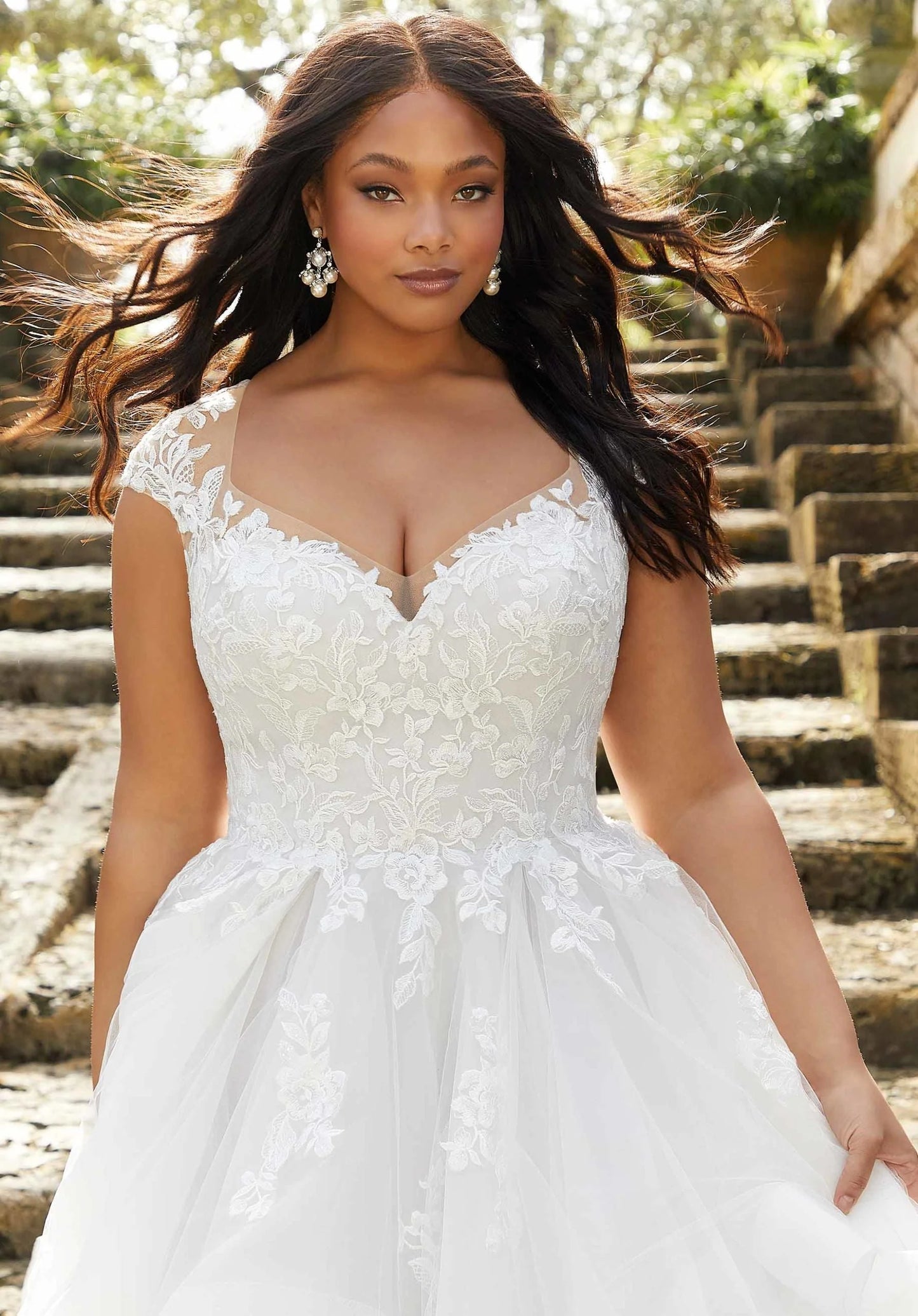 Elegant A-line gown for fuller figured bride