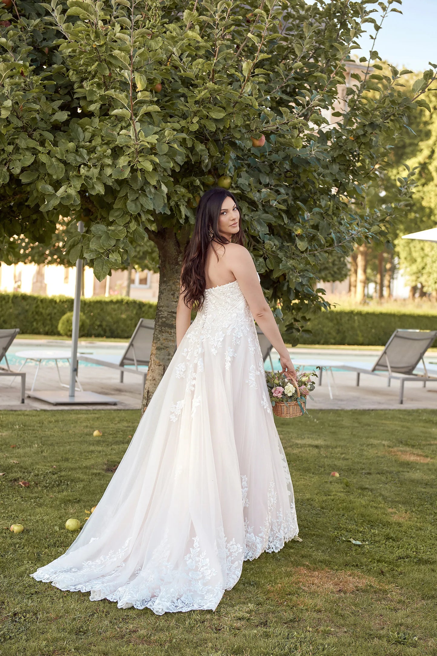 Floral lace plus size gown perfect for garden weddings