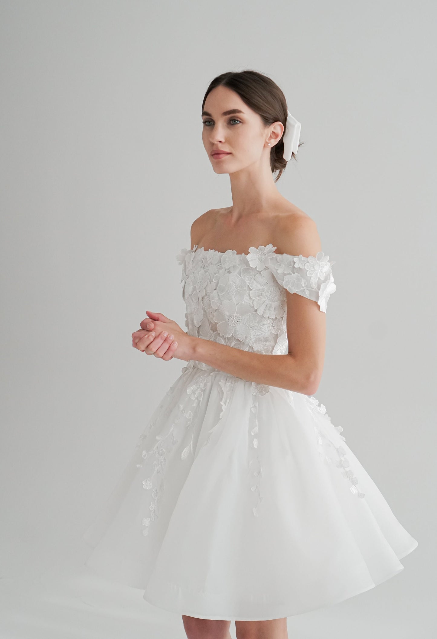 Lace Short Wedding Dress: Handmade Floral Elopement Gown