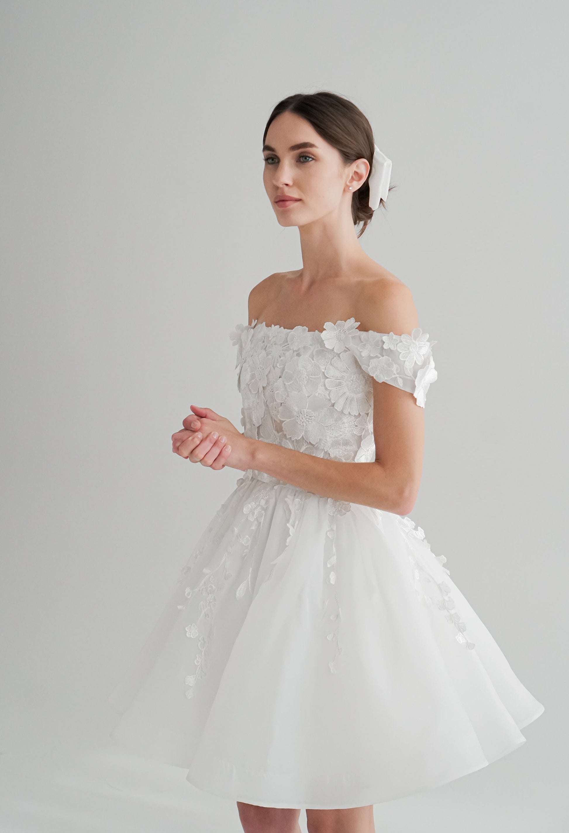 Lace Short Wedding Dress: Handmade Floral Elopement Gown