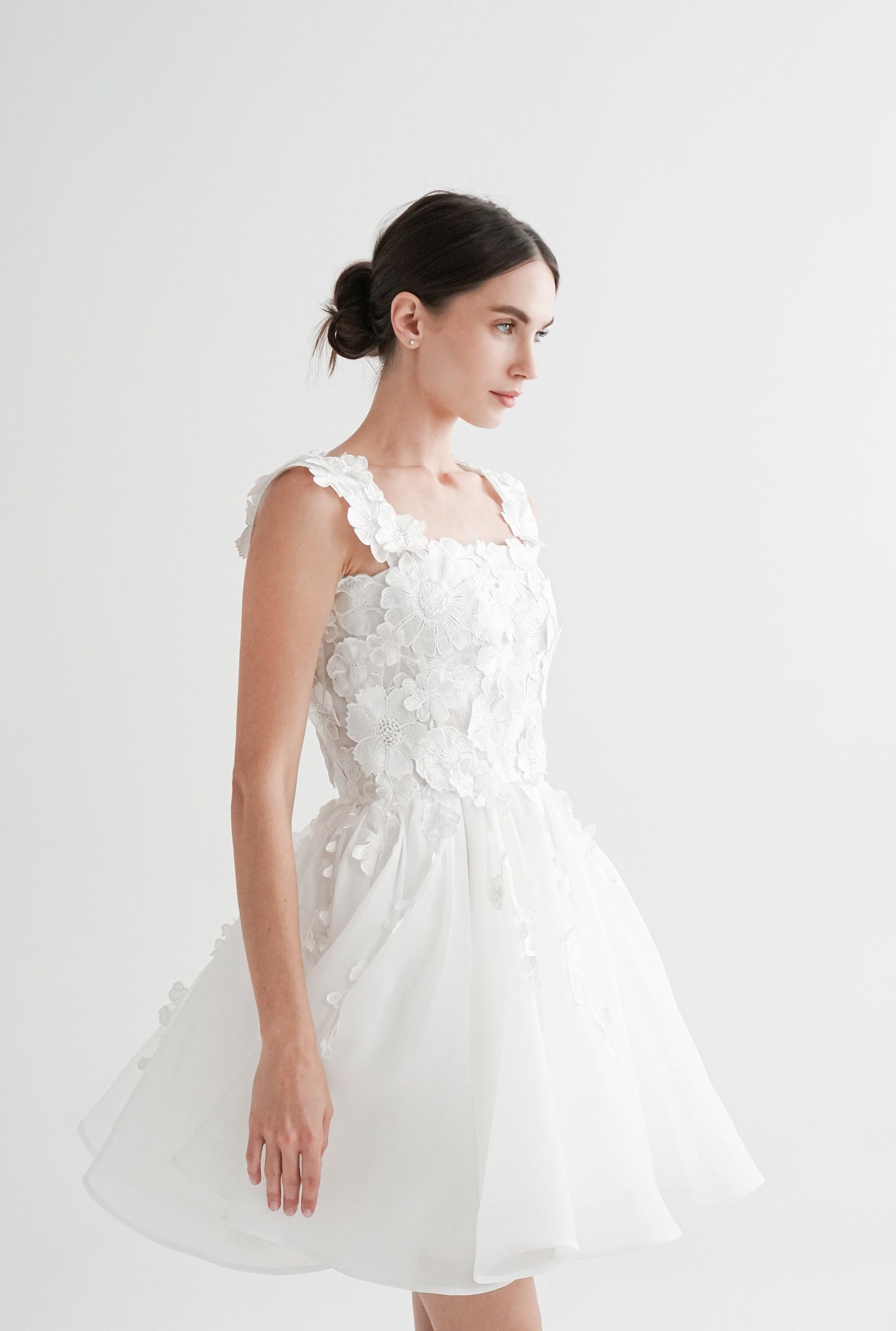 Lace Short Wedding Dress: Handmade Floral Elopement Gown