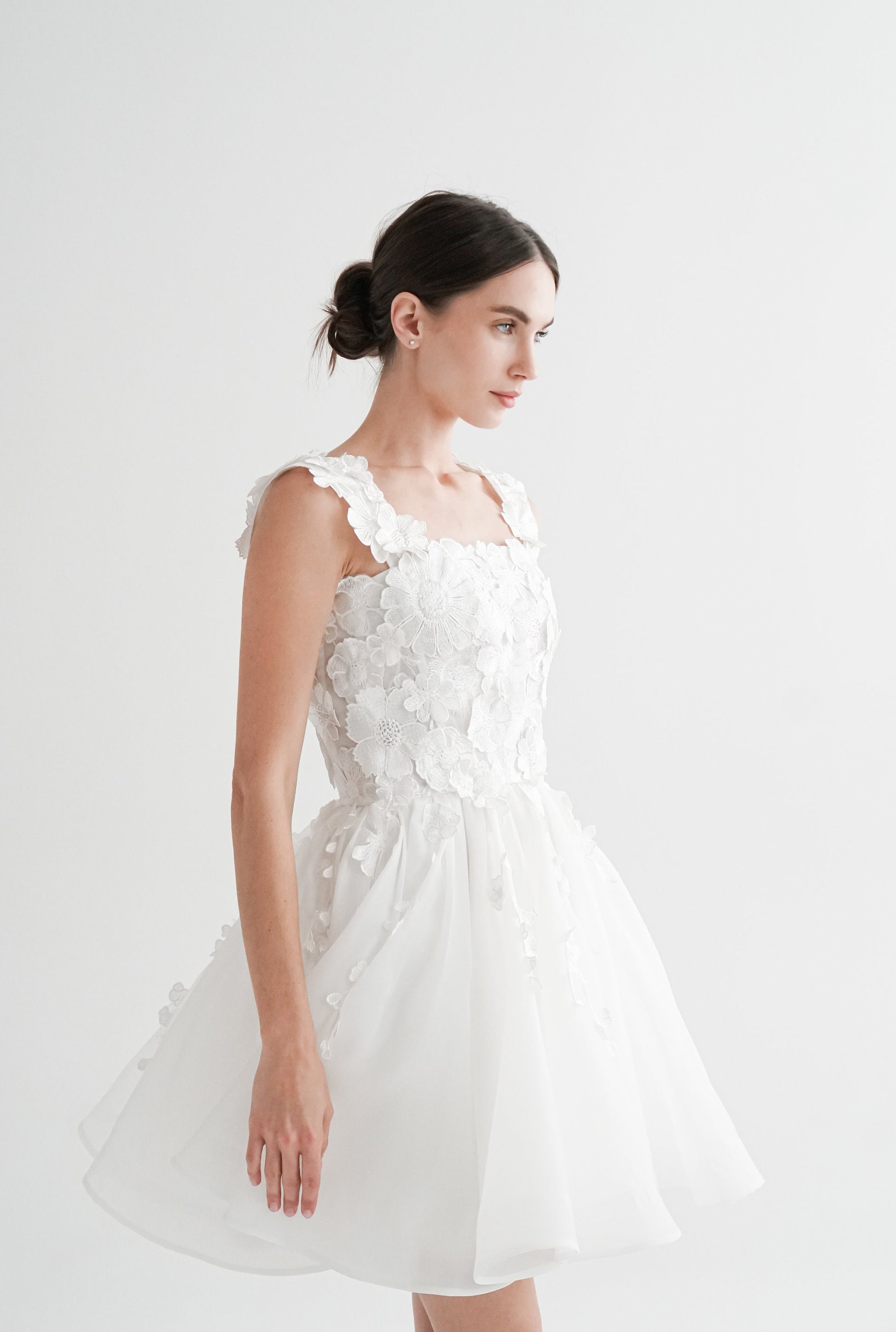 Lace Short Wedding Dress: Handmade Floral Elopement Gown