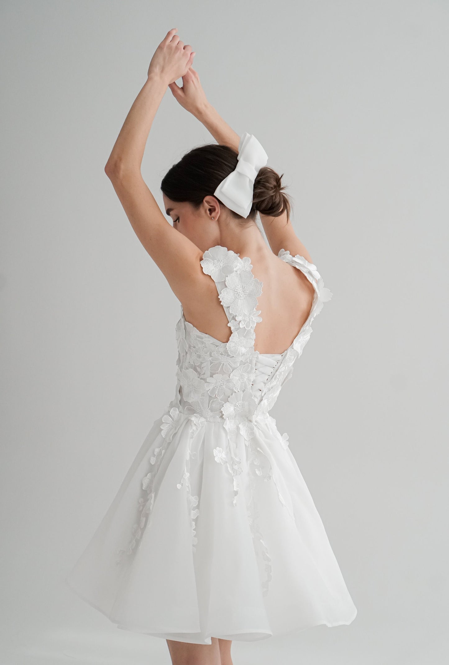 Lace Short Wedding Dress: Handmade Floral Elopement Gown