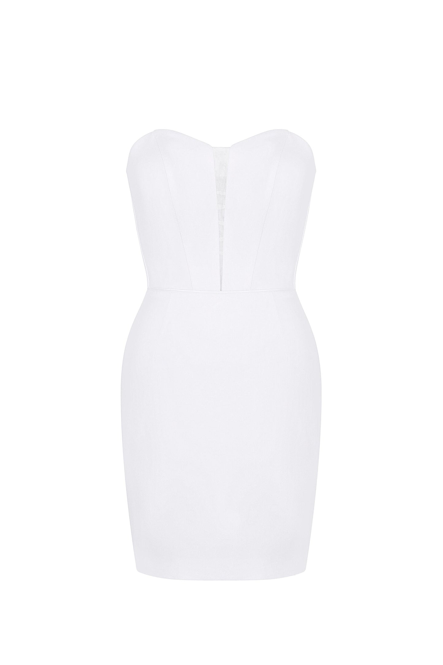 Mini Wedding Dress: Stretch Satin Corset, Lace-Up Back