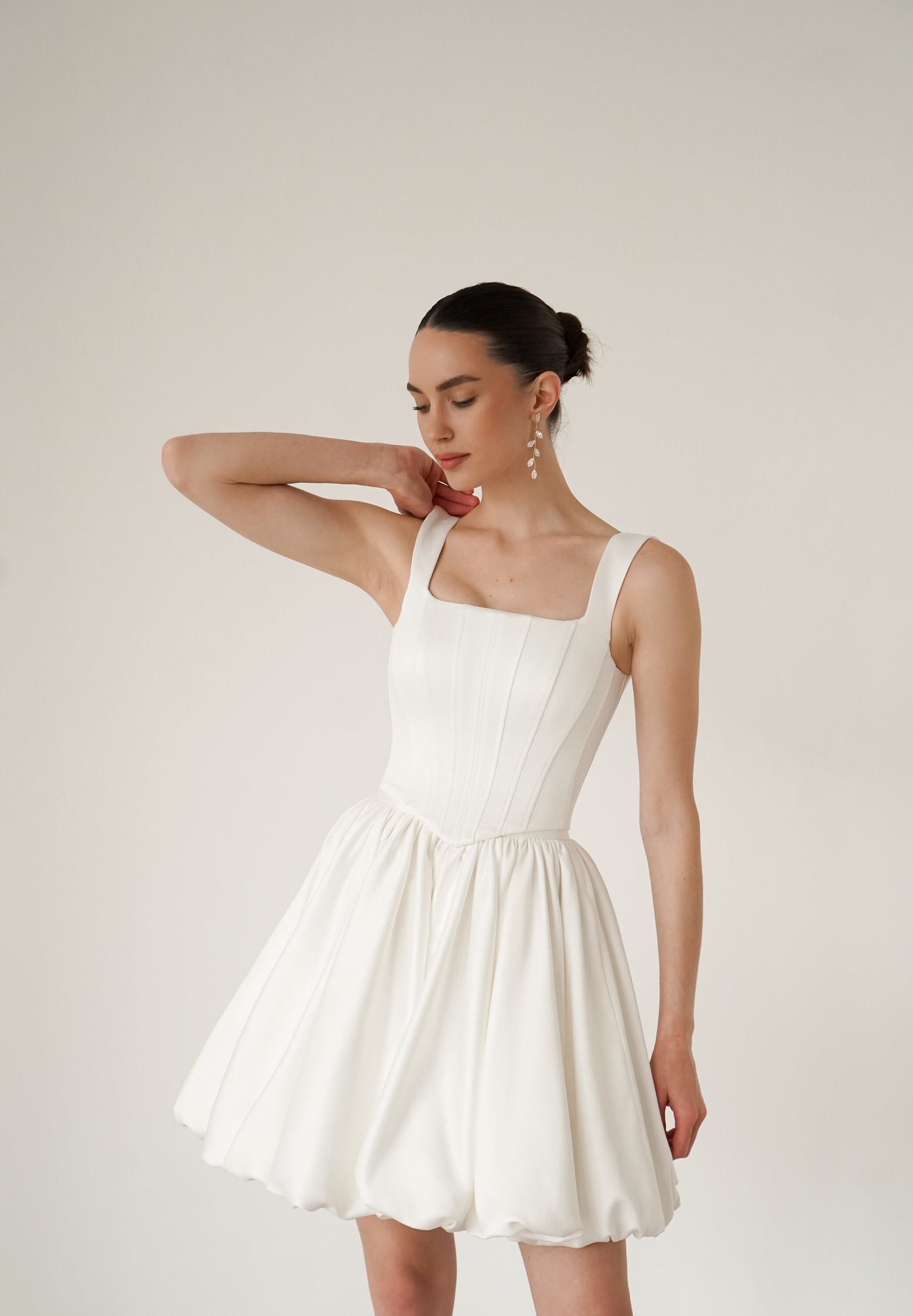 Satin Wedding Corset: Sculpting Bridal Basque Top