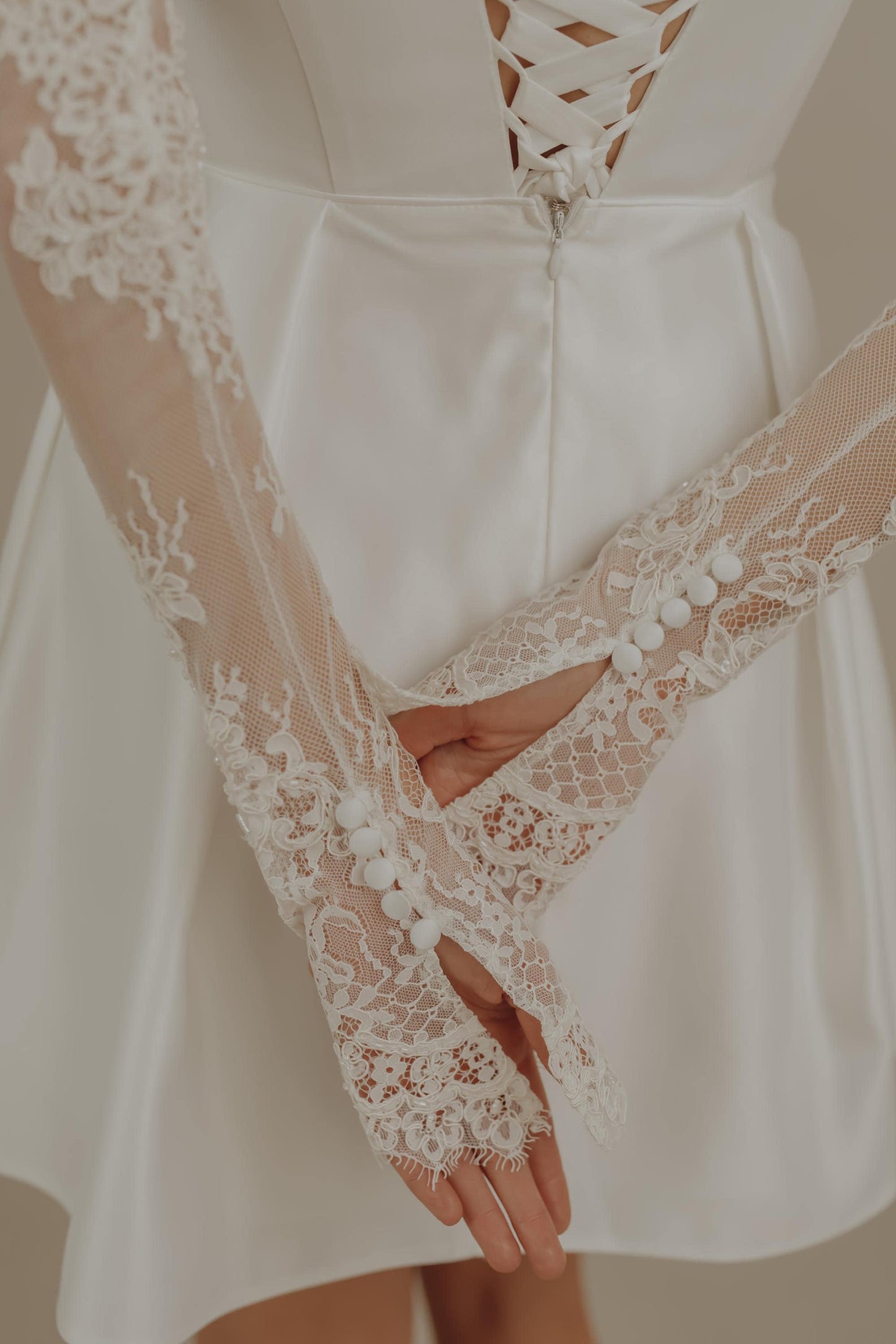 Lace Bridal Gloves: Beaded Wedding Sleeves, Vintage Style