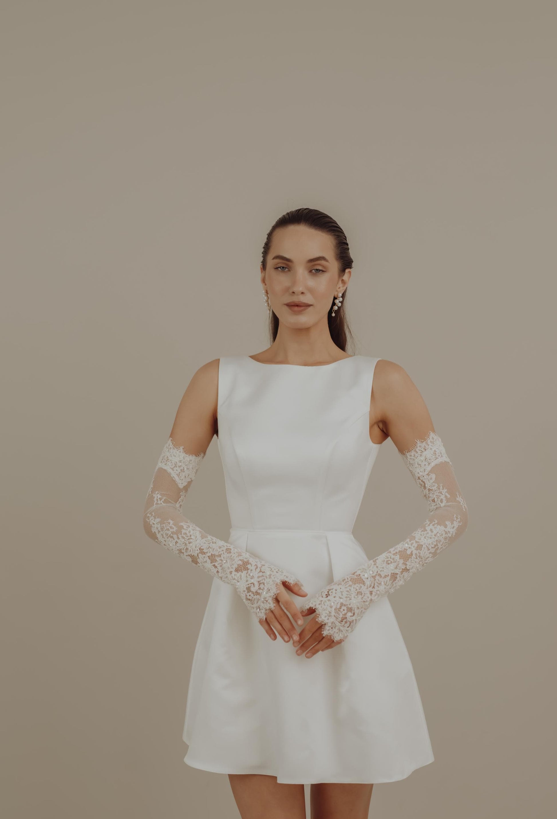 Lace Bridal Gloves: Beaded Wedding Sleeves, Vintage Style