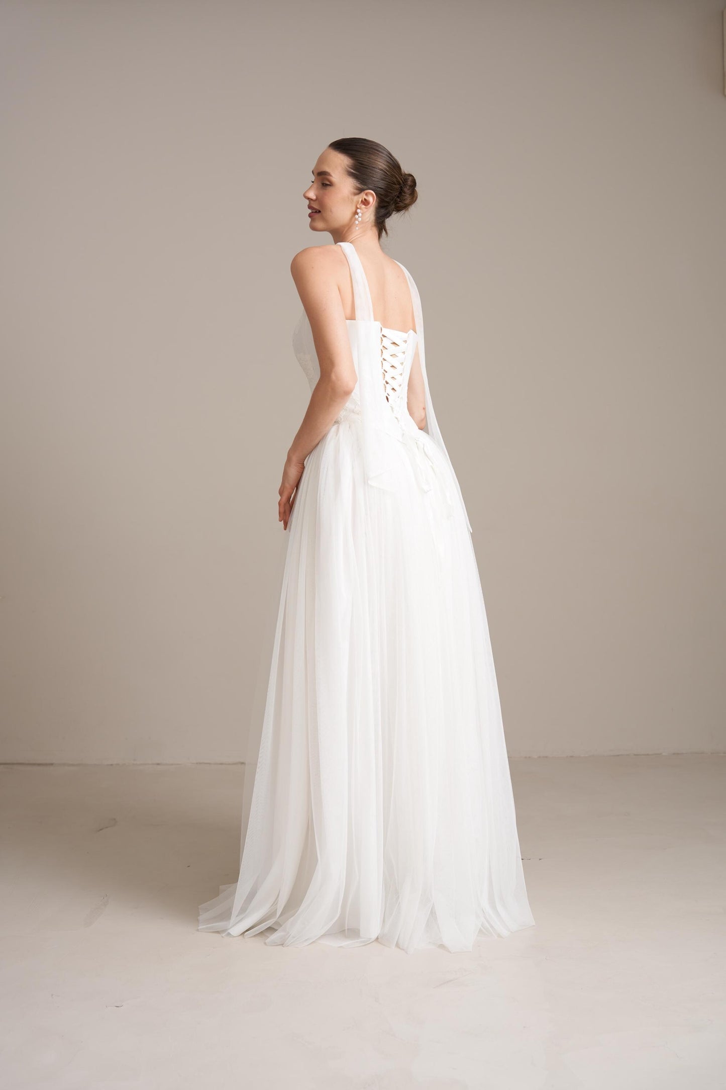 Hydrangea Lace Wedding Corset and Tulle Skirt: Modern Bridal Separates