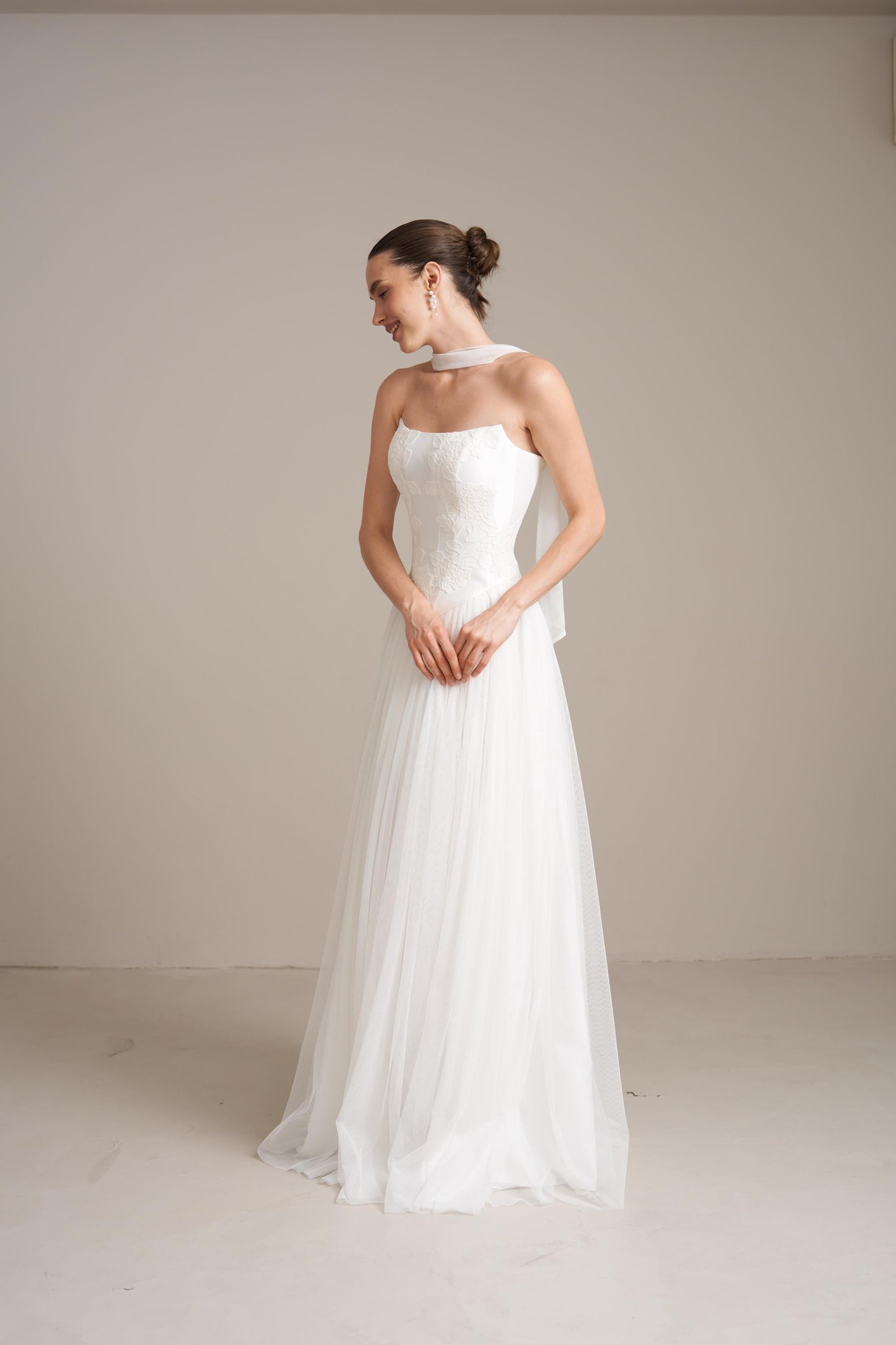 Hydrangea Lace Wedding Corset and Tulle Skirt: Modern Bridal Separates