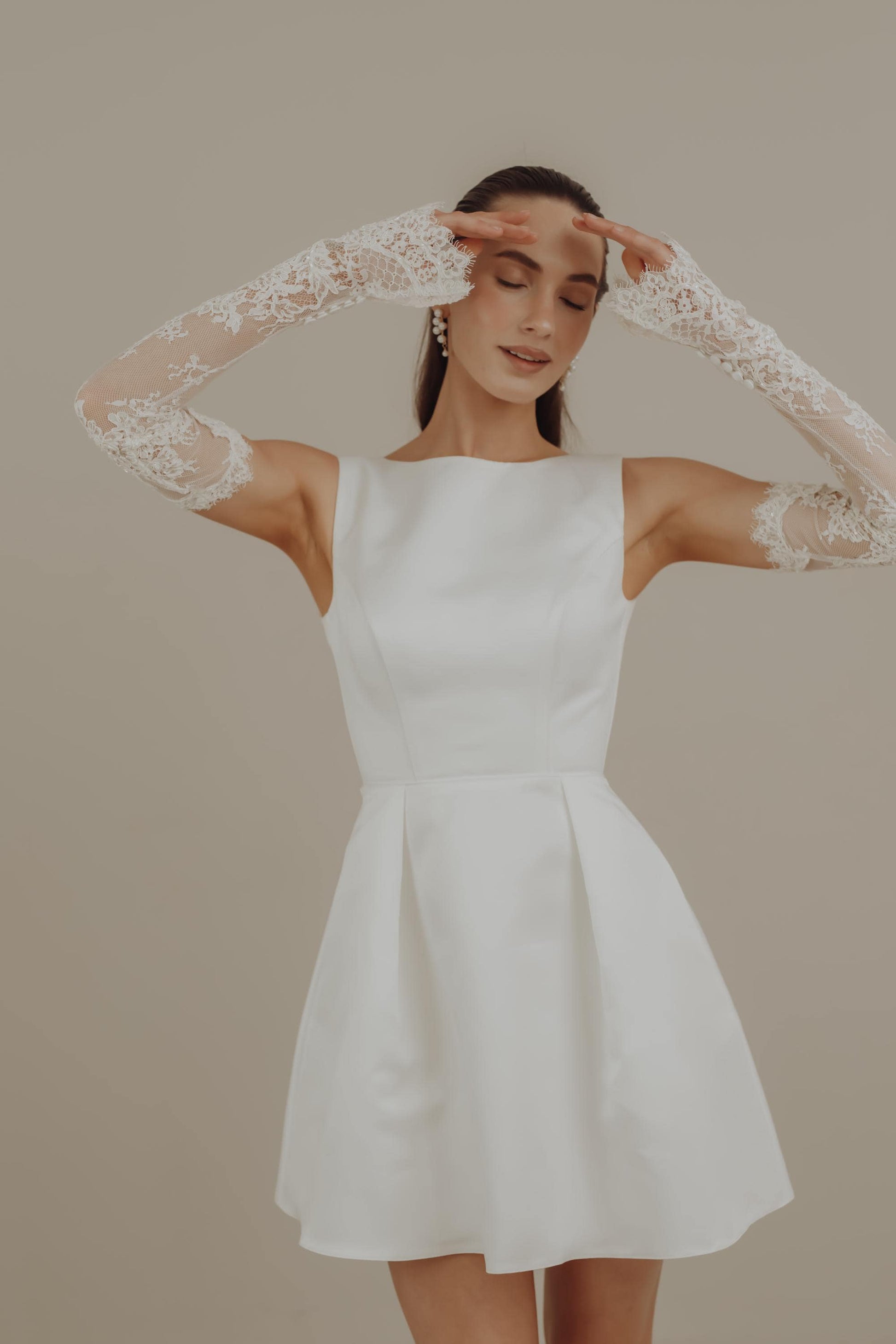 Lace Bridal Gloves: Beaded Wedding Sleeves, Vintage Style