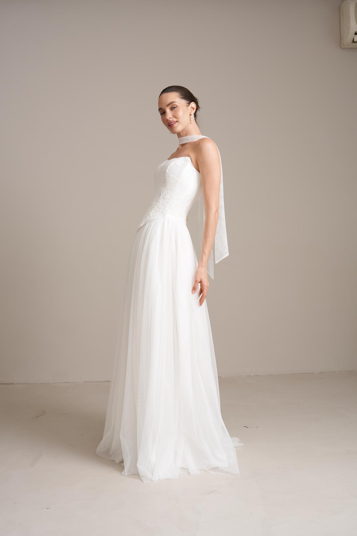 Hydrangea Lace Wedding Corset and Tulle Skirt: Modern Bridal Separates