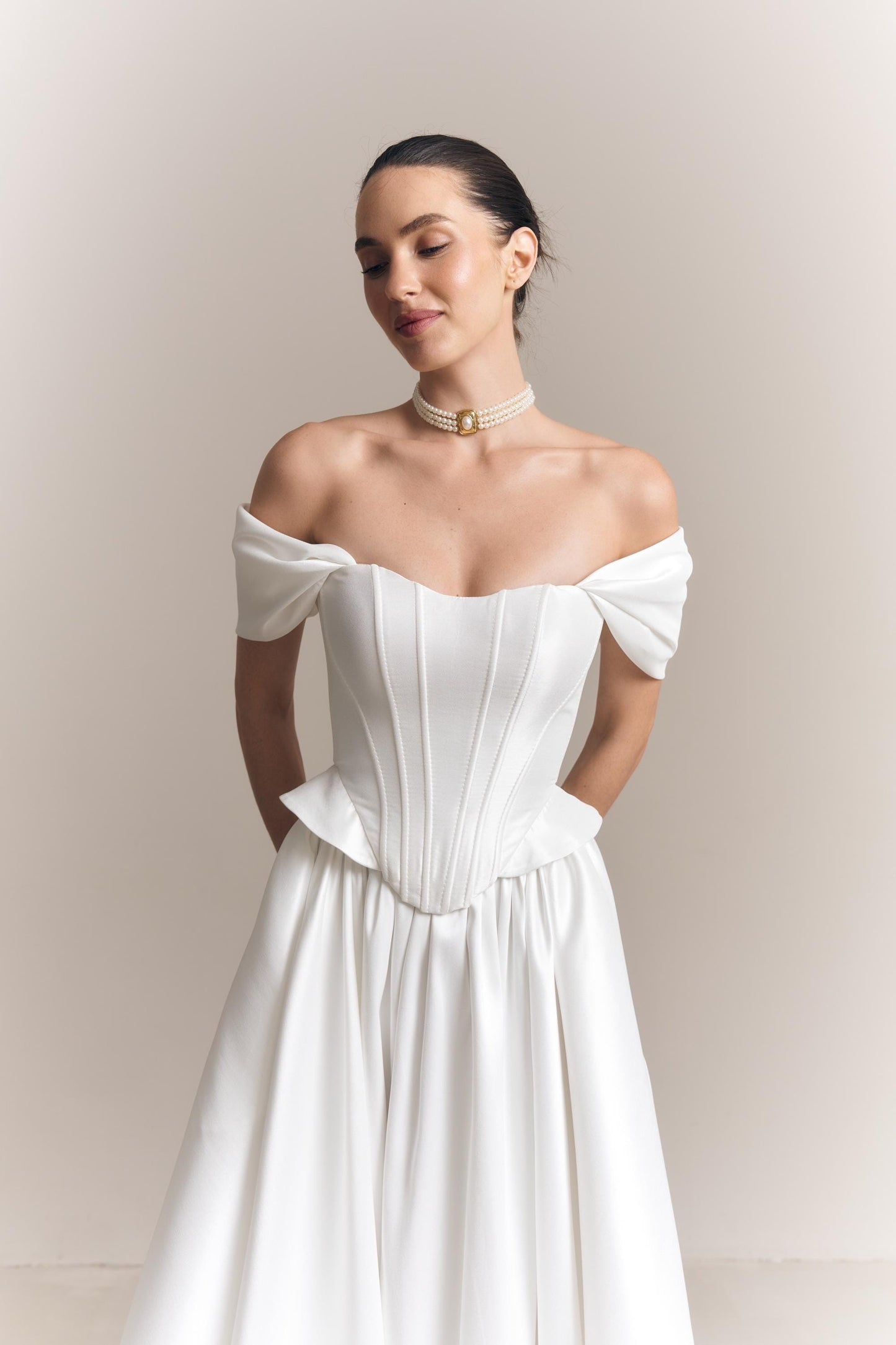 Mikado Wedding Separates: Basque Corset & A-Line Skirt