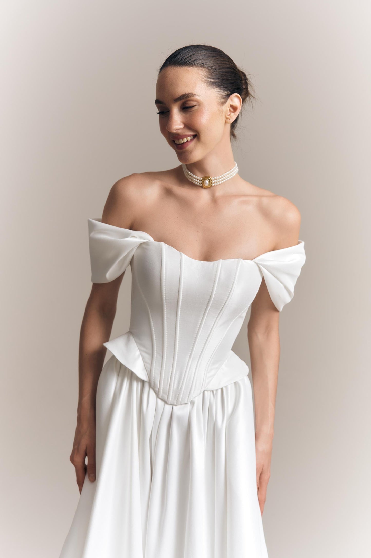 Mikado Wedding Separates: Basque Corset & A-Line Skirt