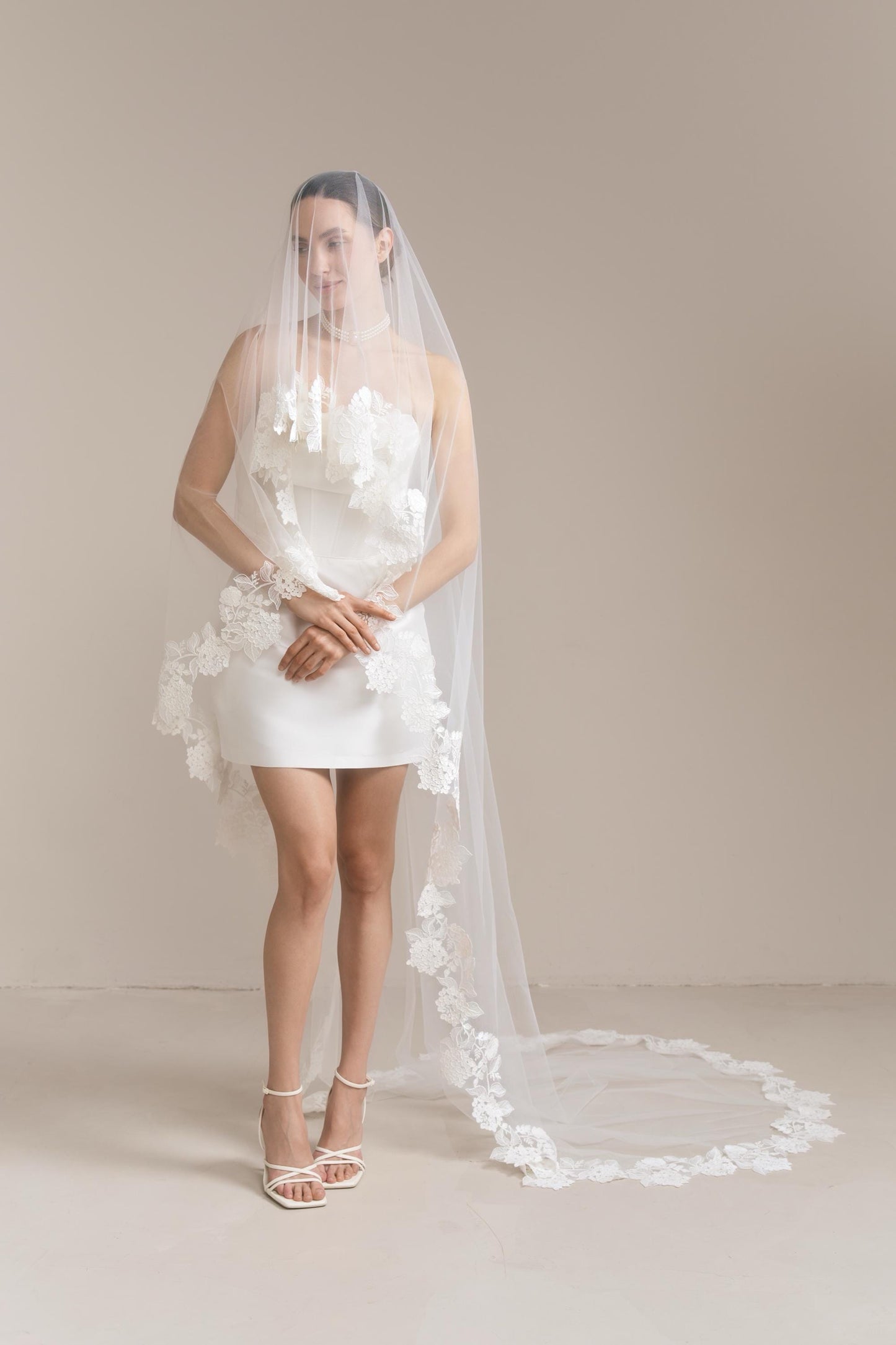 Mikado Mini Wedding Dress: Strapless Corset, Lace-Up Back