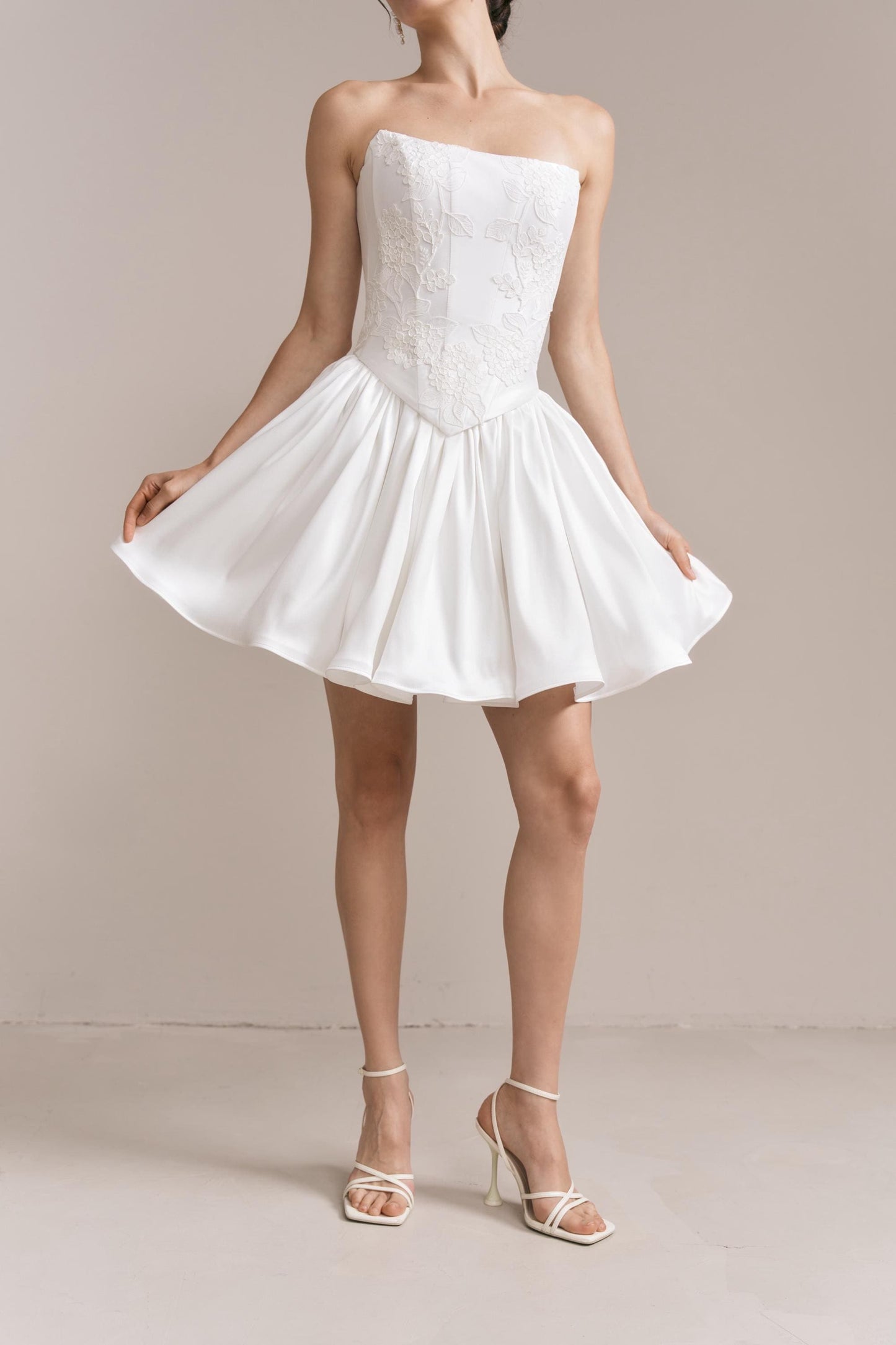 Bridal Corset & Mikado Skirt Set: Hydrangea Lace Wedding Separates
