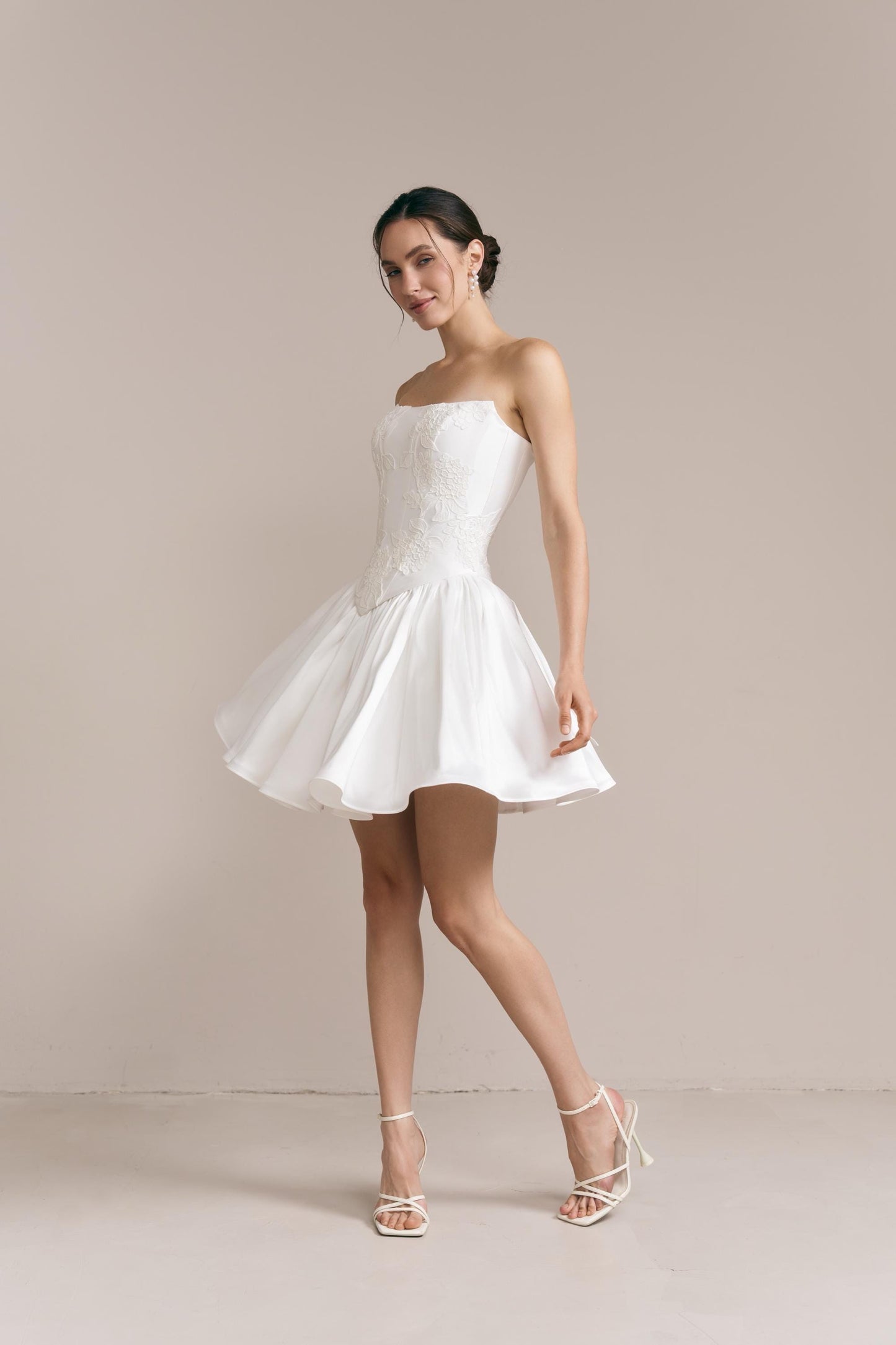 Bridal Corset & Mikado Skirt Set: Hydrangea Lace Wedding Separates