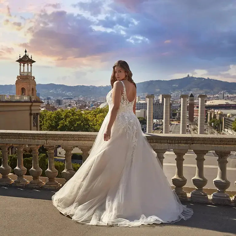 Outdoor-ready plus size wedding dress for romantic ceremonies