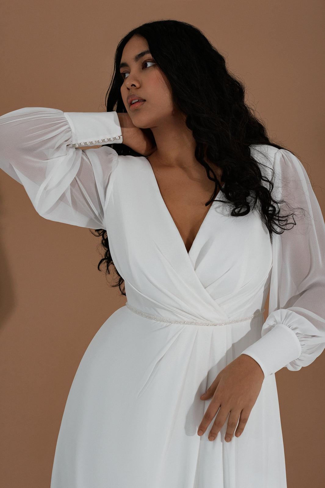 Romantic plus size A-line wedding dress