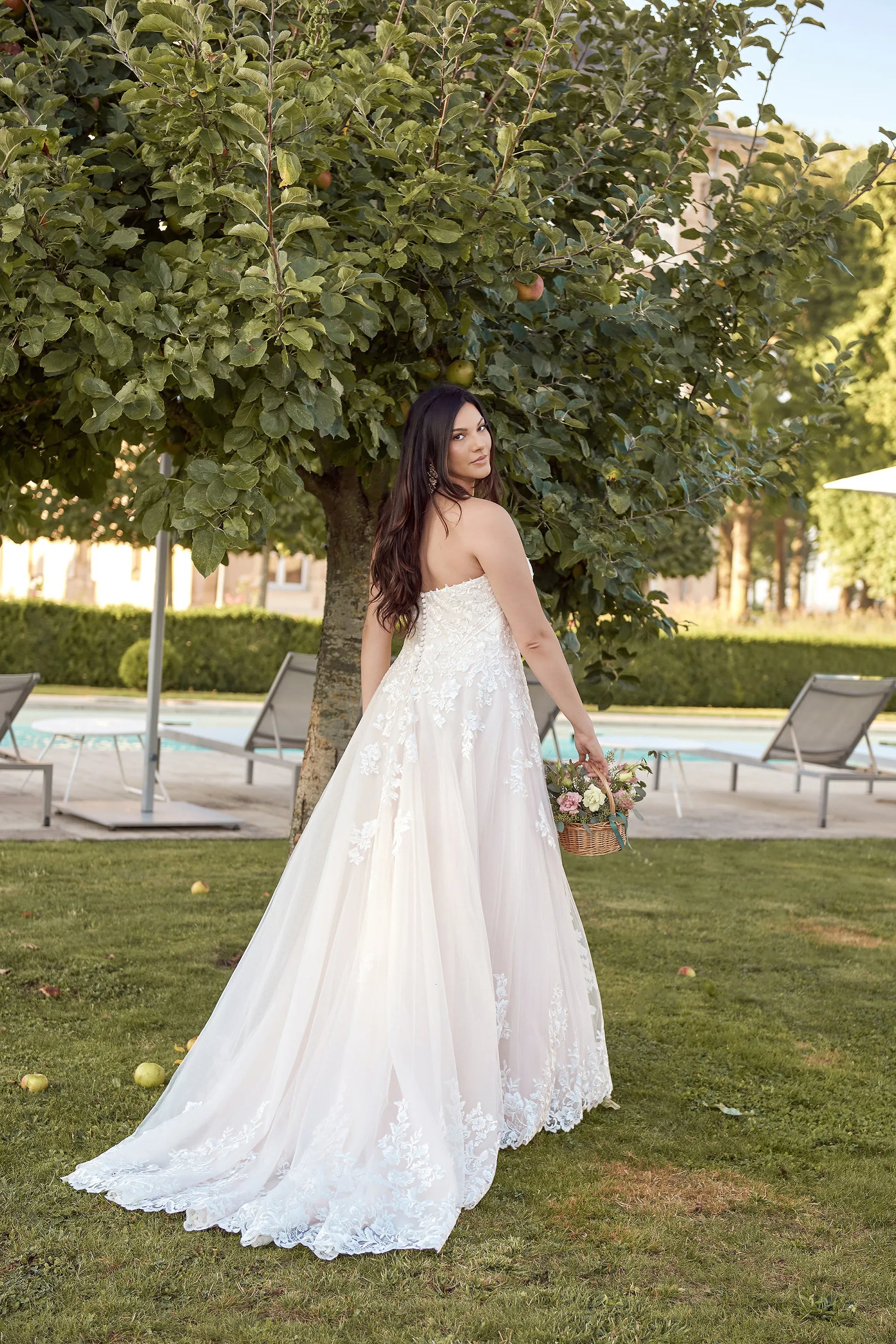 Floral lace plus size gown perfect for garden weddings