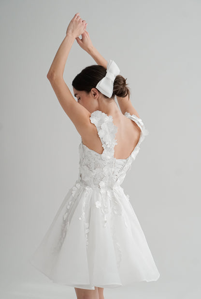 Lace Short Wedding Dress: Handmade Floral Elopement Gown