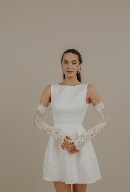 Lace Bridal Gloves: Beaded Wedding Sleeves, Vintage Style