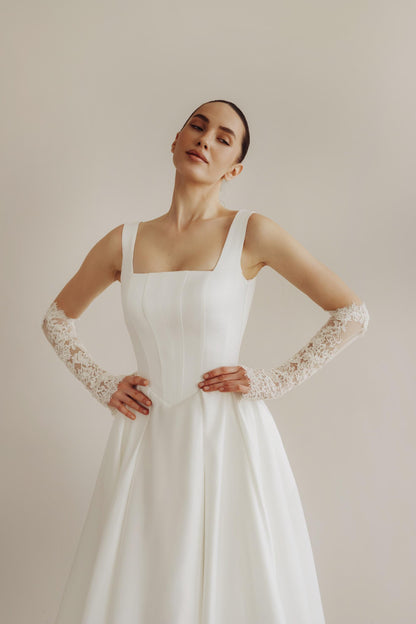 Lace Bridal Gloves: Beaded Wedding Sleeves, Vintage Style