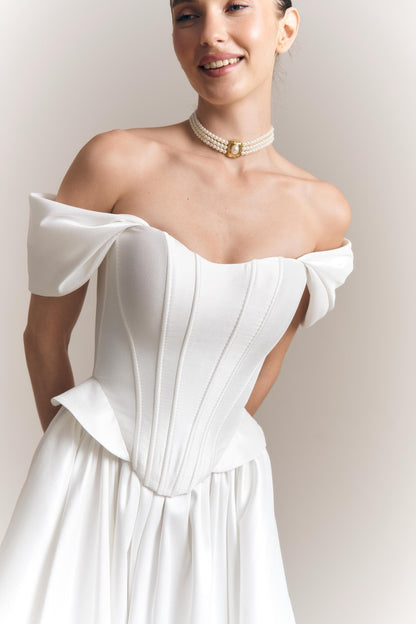 Mikado Wedding Separates: Basque Corset & A-Line Skirt