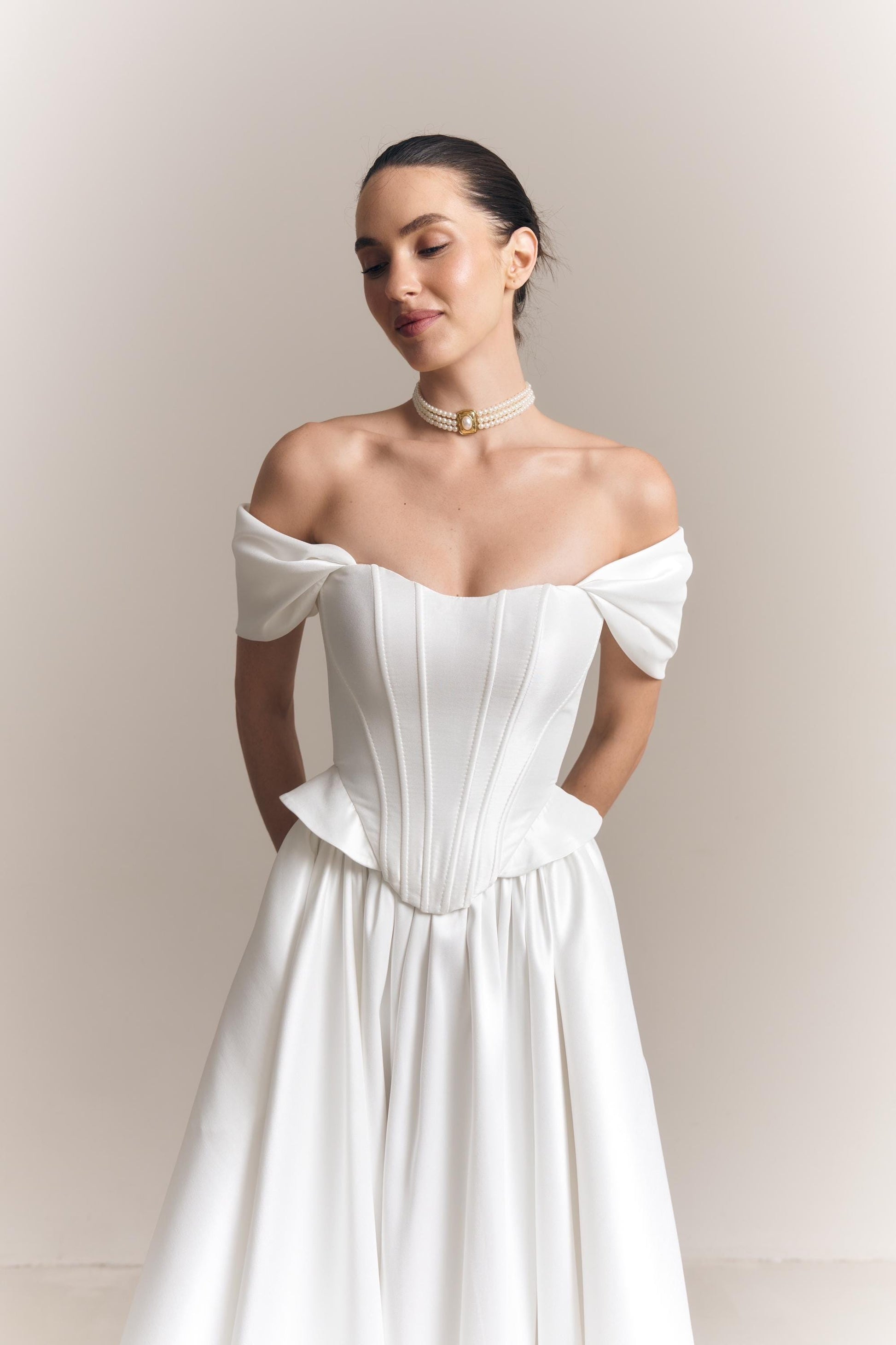 Mikado Wedding Separates: Basque Corset & A-Line Skirt