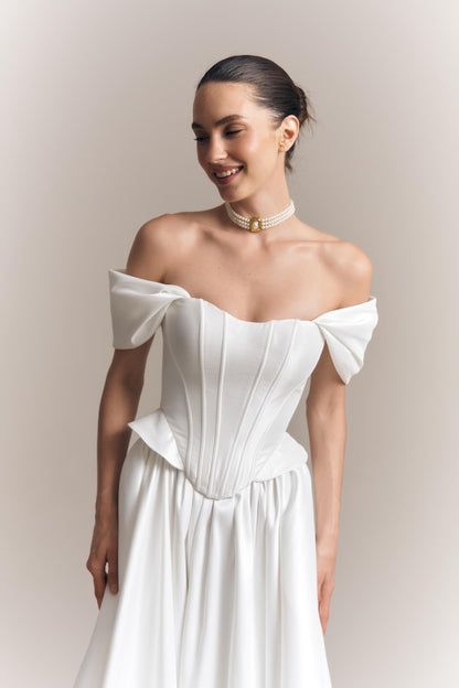 Mikado Wedding Separates: Basque Corset & A-Line Skirt