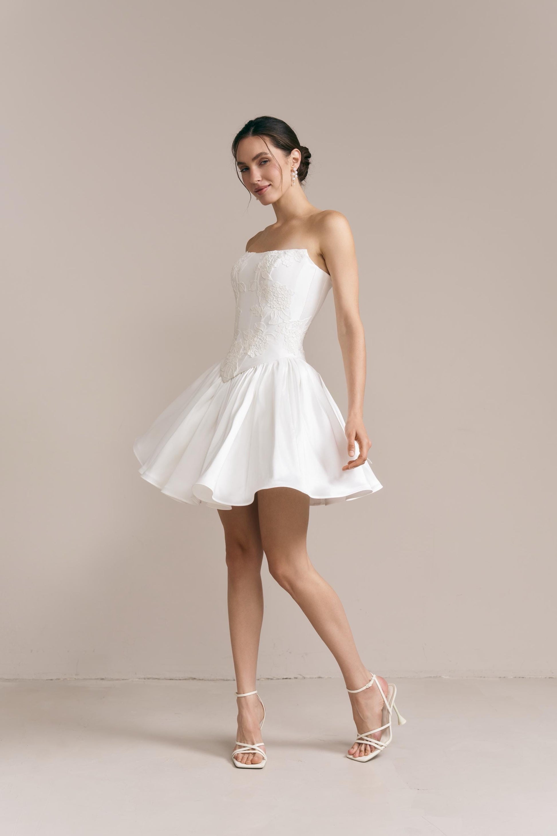 Bridal Corset & Mikado Skirt Set: Hydrangea Lace Wedding Separates